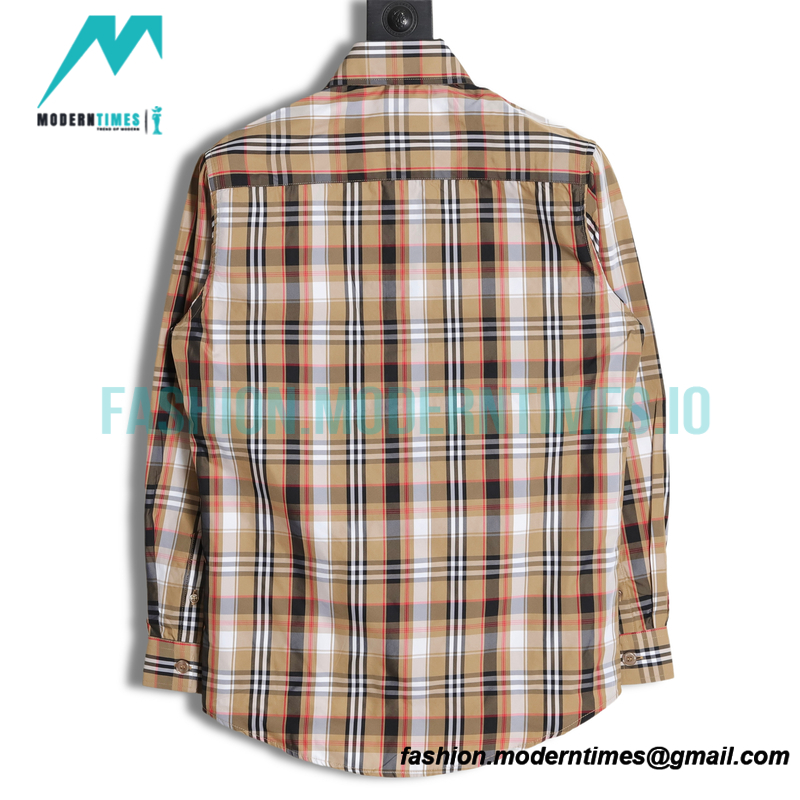Burberry - New Pocket Embroidered Striped Long-sleeved Shirt T-shirt Burberry - New Pocket Embroidered Striped Long-sleeved Shirt T-shirt